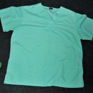 Size large womens work wear scrub shirt top green